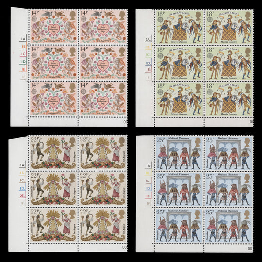 Great Britain 1981 (MNH) Folklore cylinder blocks