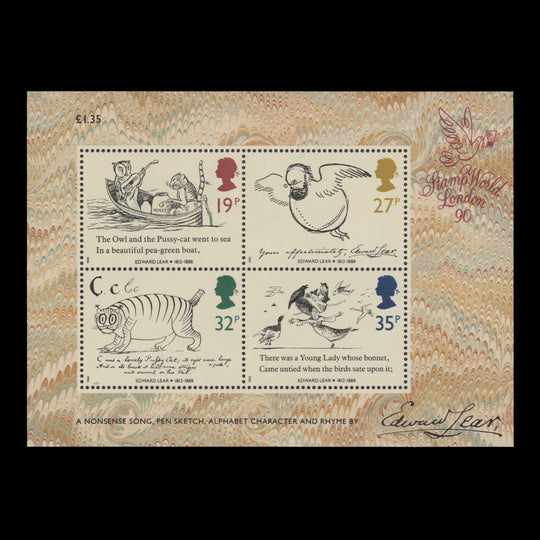 Great Britain 1988 (MNH) Edward Lear Centenary miniature sheet