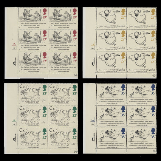 Great Britain 1988 (MNH) Edward Lear Centenary cylinder block