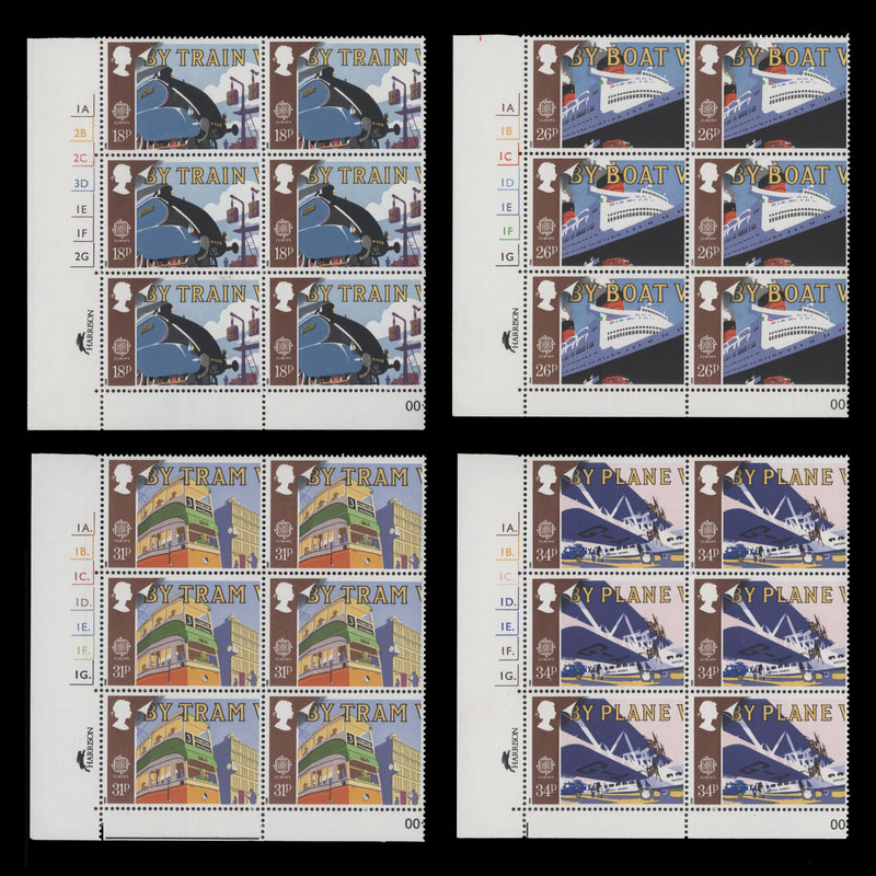 Great Britain 1988 (MNH) Transport and Mail Services cylinder blocks