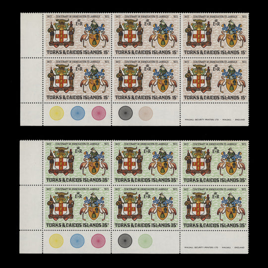 Turks & Caicos Islands 1973 (MNH) Annexation to Jamaica Centenary traffic light blocks