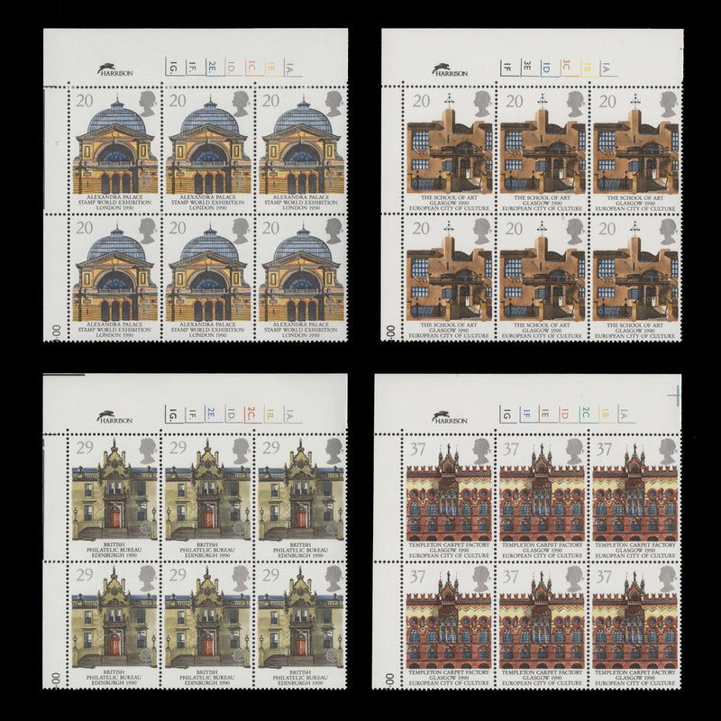 Great Britain 1990 (MNH) European City of Culture cylinder blocks