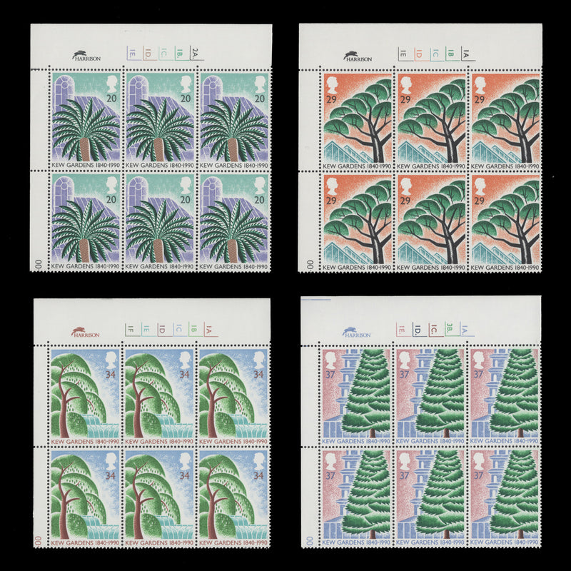 Great Britain 1990 (MNH) Kew Gardens Anniversary cylinder blocks