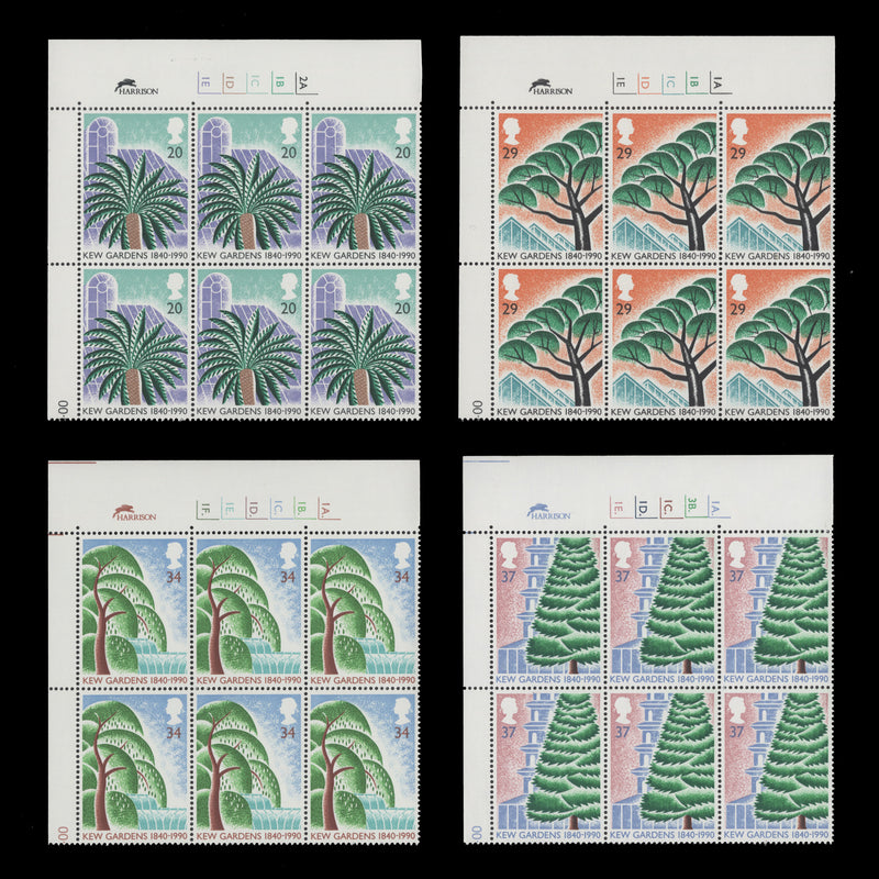 Great Britain 1990 (MNH) Kew Gardens Anniversary cylinder blocks