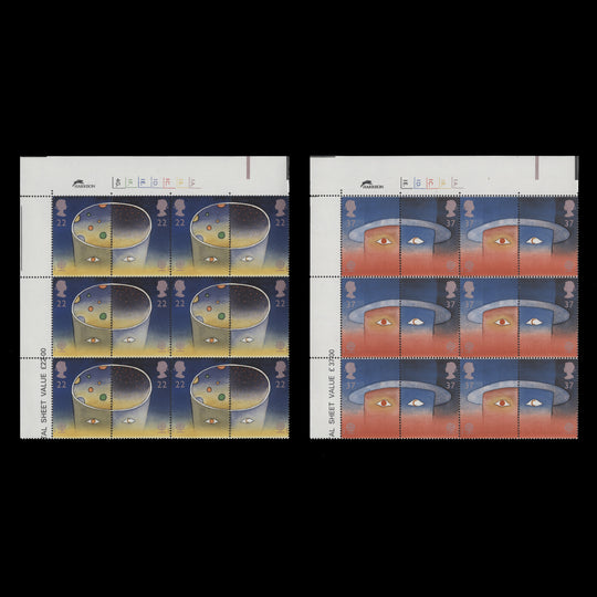 Great Britain 1991 (MNH) Europe in Space cylinder dot blocks