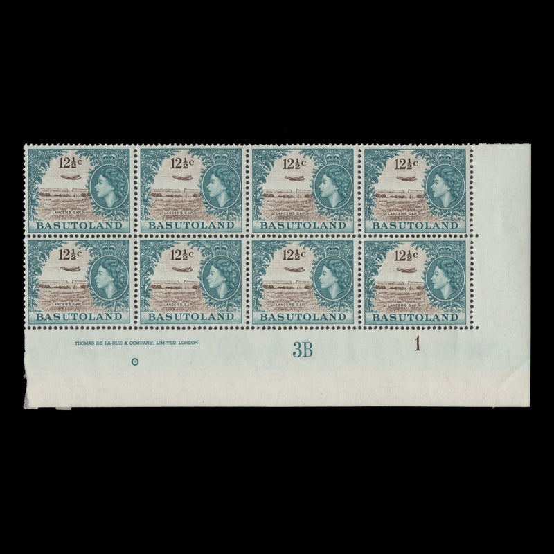 Basutoland 1964 (MNH) 12½c Lancers Gap imprint/plate 3B–1 block