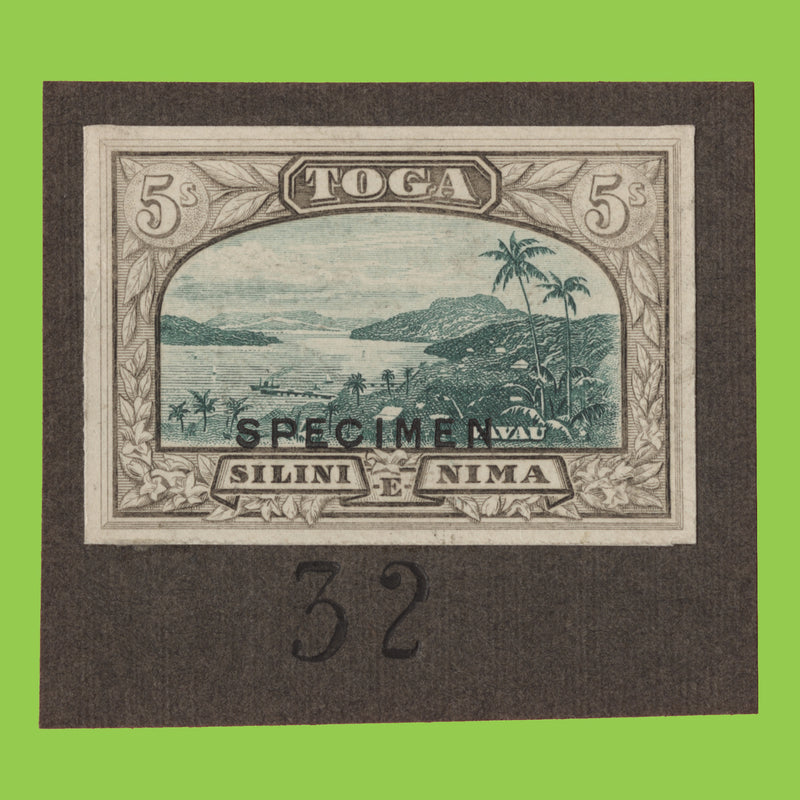 Tonga 1922 Vavau Harbour imperf SPECIMEN single