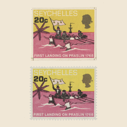 Seychelles 1968 (Proof) 20c First Landing on Praslin