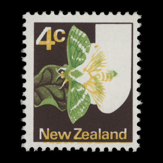 New Zealand 1973 (Variety) 4c Puriri Moth missing blue