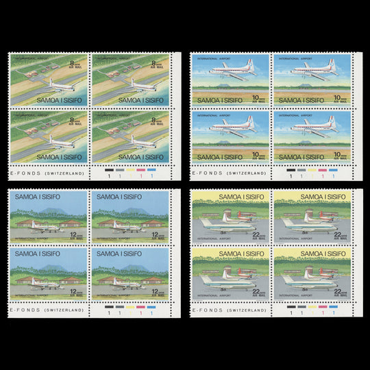 Samoa 1973 (MNH) International Airport plate blocks