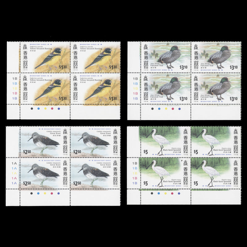 Hong Kong 1997 (MNH) Migratory Birds plate blocks