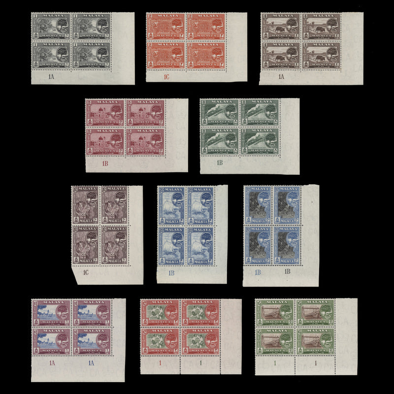 Malacca 1960 (MLH) Definitives plate blocks