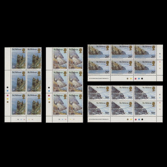 Saint Helena 1983 (MNH) Scenic Views traffic light/plate blocks
