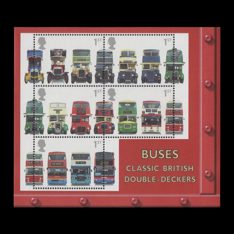 Great Britain 2001 (MNH) Buses miniature sheet