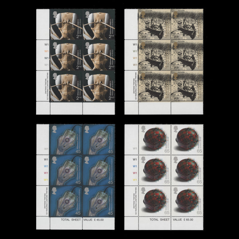 Great Britain 2000 (MNH) Mind and Matter cylinder blocks