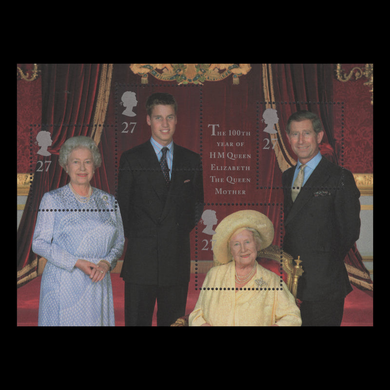 Great Britain 2000 (MNH) Queen Mother's Birthday miniature sheet