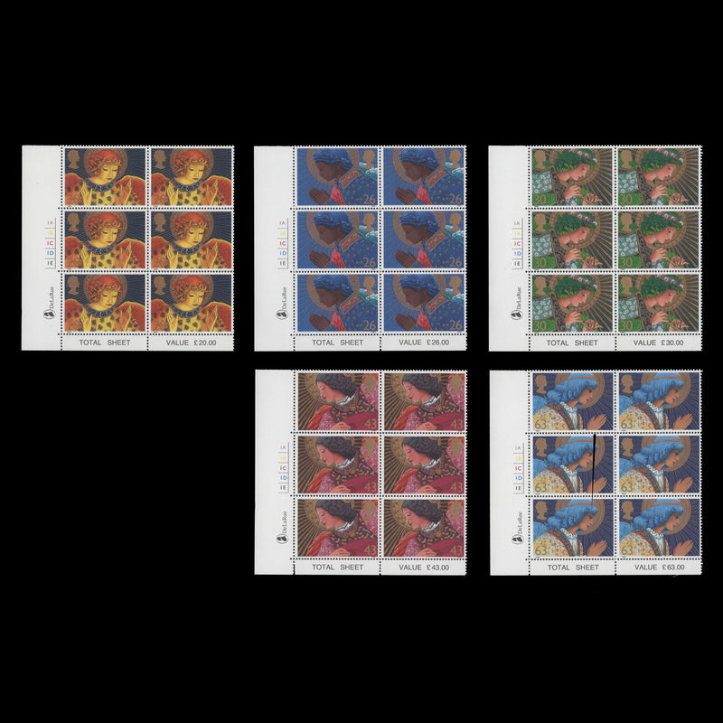 Great Britain 1998 (MNH) Christmas cylinder blocks