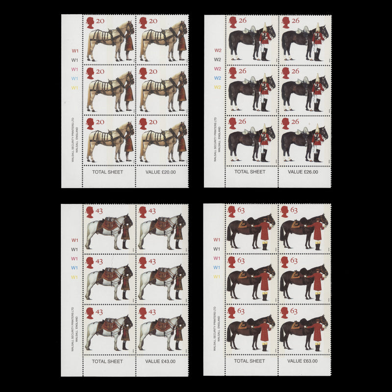 Great Britain 1997 (MNH) All the Queen's Horses plate blocks