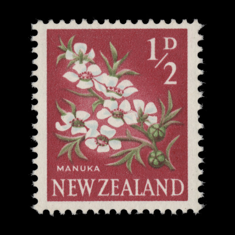 New Zealand 1960 (Variety) ½d Manuka missing pale blue