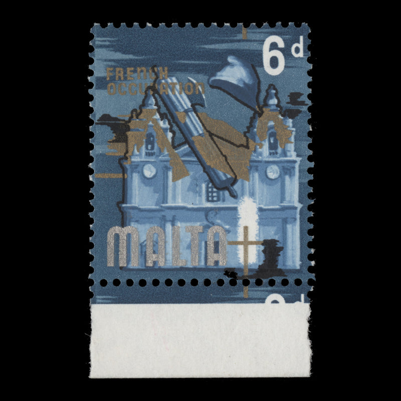 Malta 1965 (MNH) 6d French Occupation gold shift