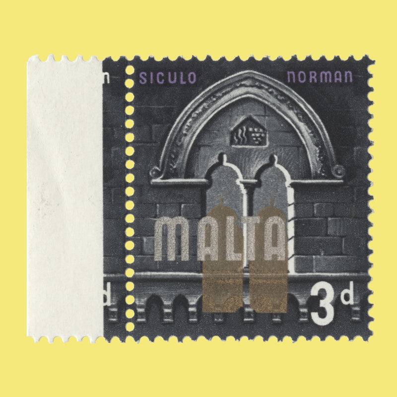 Malta 1965 (MNH) 3d Siculo Norman gold shift