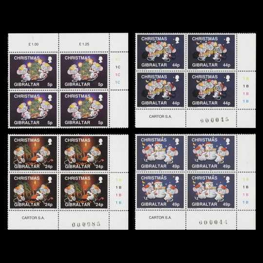 Gibraltar 1993 (MNH) Christmas plate blocks