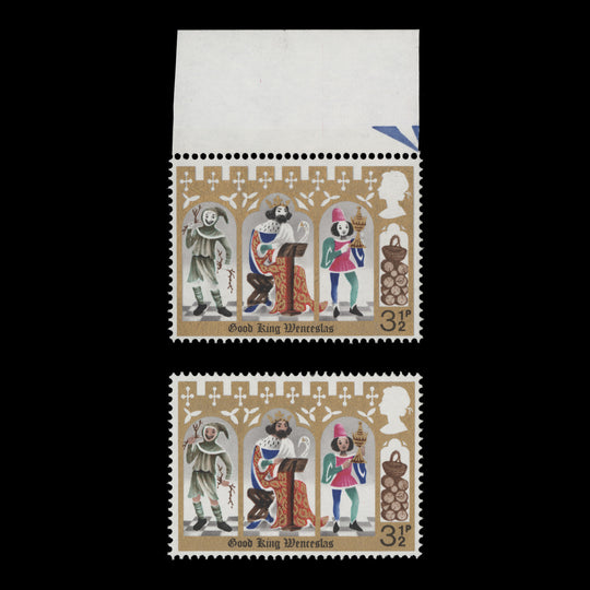 Great Britain 1973 (Variety) 3½p Christmas missing salmon-pink, PVAD