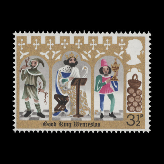 Great Britain 1973 (Variety) 3½p Christmas missing bright rose-red, PVAD