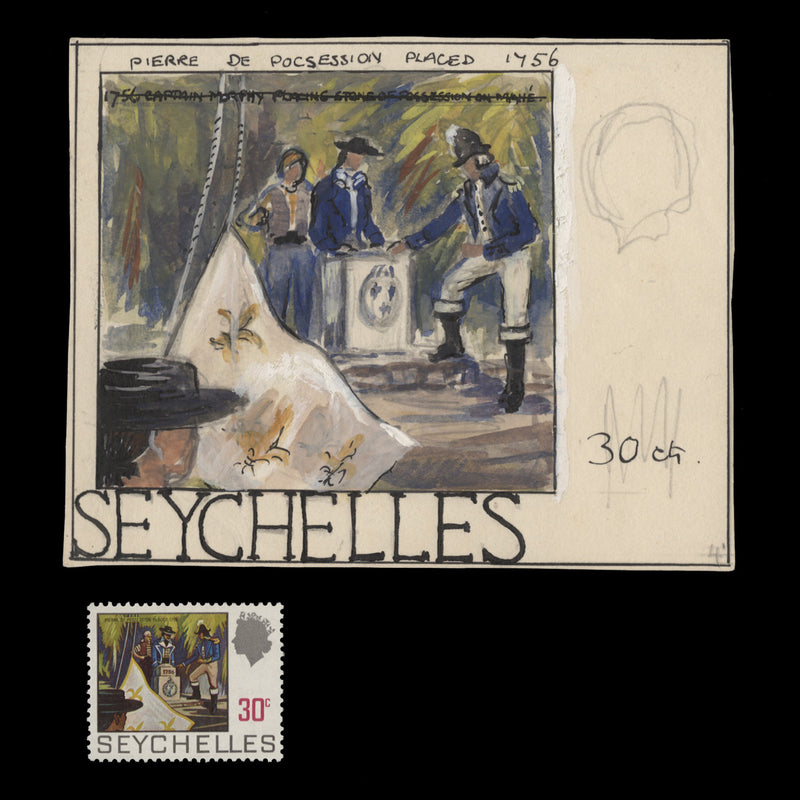 Seychelles 1969 (Artwork) Pierre de Possession Placed 1756