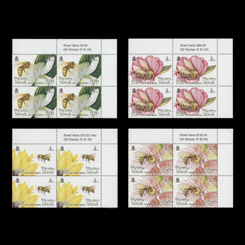 Pitcairn Islands 2008 (MNH) $1.50 Flowers & Bees value block variety