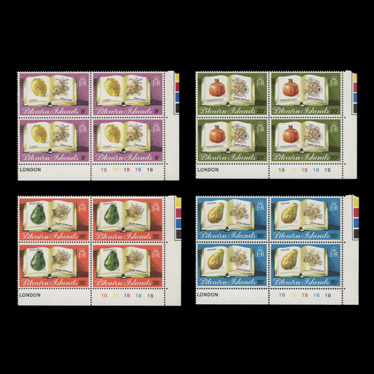 Pitcairn Islands 1982 (MNH) Fruit plate 1B blocks