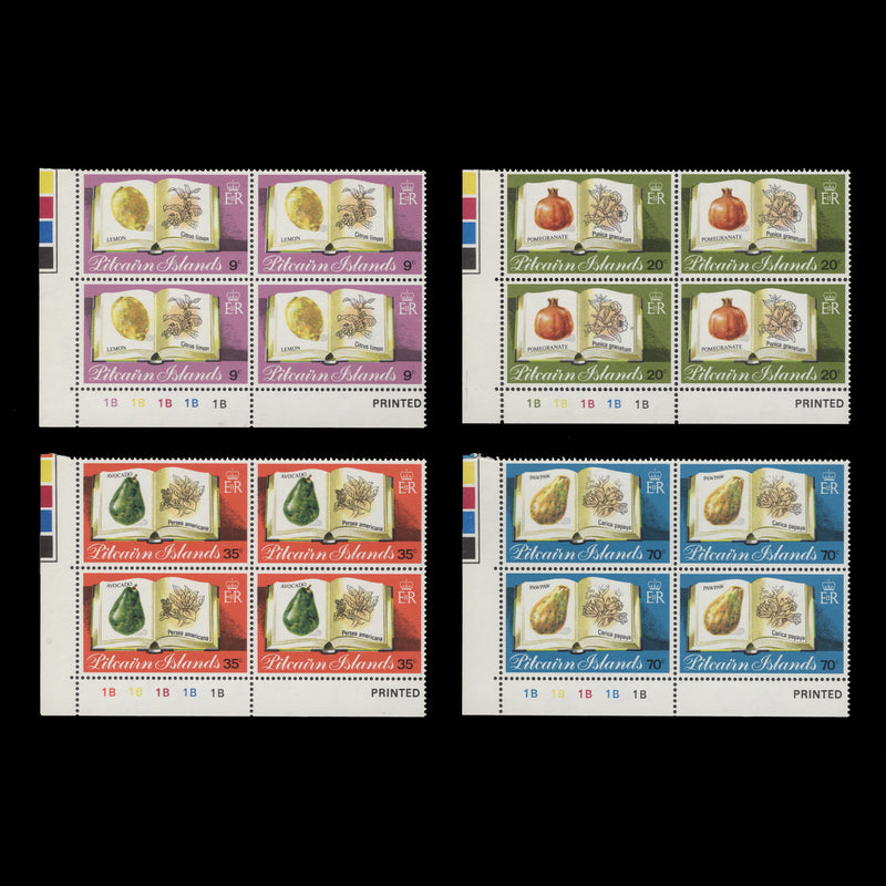 Pitcairn Islands 1982 (MNH) Fruit plate 1B blocks