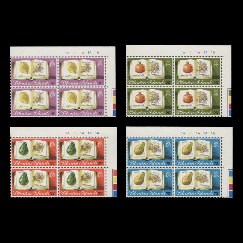 Pitcairn Islands 1982 (MNH) Fruit plate 1A blocks