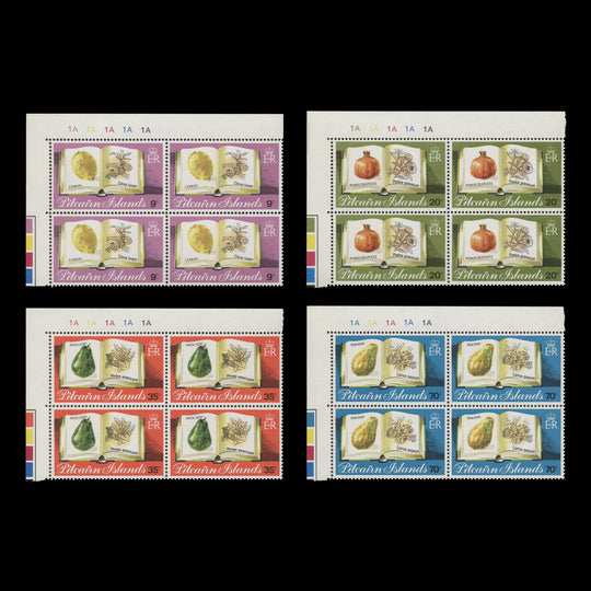 Pitcairn Islands 1982 (MNH) Fruit plate 1A blocks