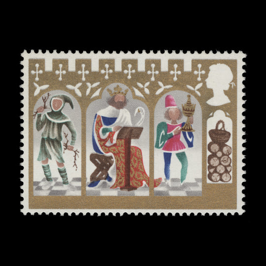 Great Britain 1973 (Variety) 3½p Christmas missing grey-black, PVA