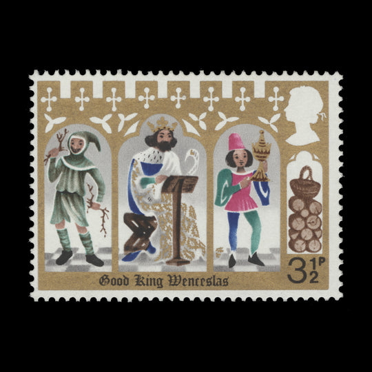 Great Britain 1973 (Variety) 3½p Christmas missing bright rose-red, PVA