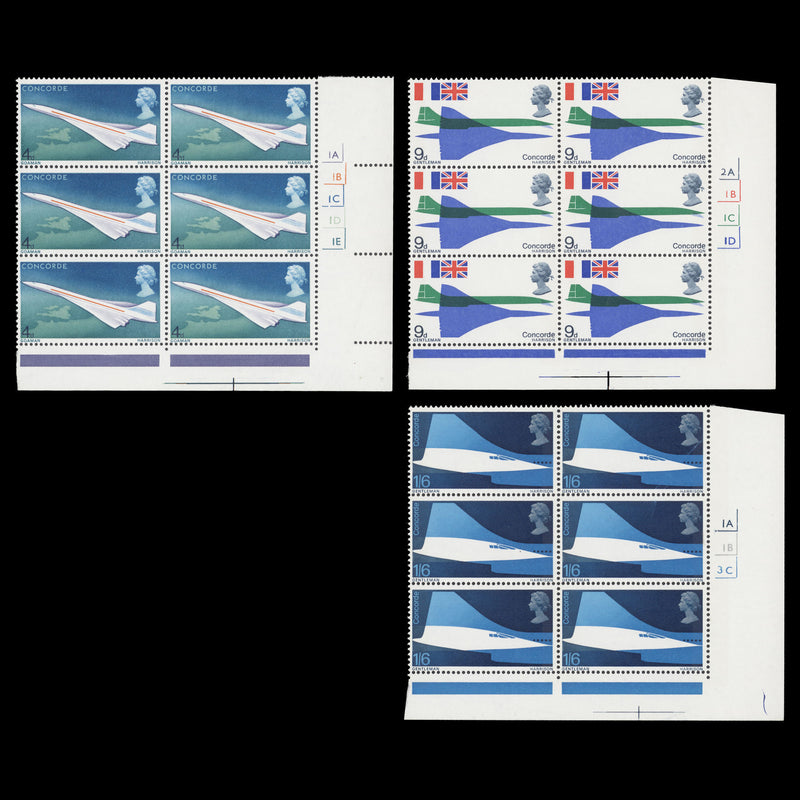 Great Britain 1969 (MNH) First Flight of Concorde cylinder blocks