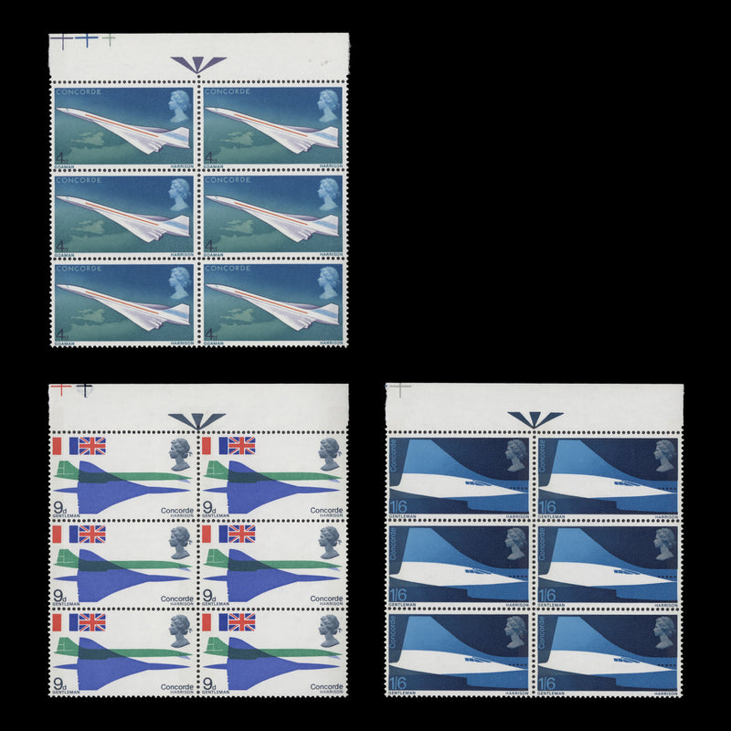 Great Britain 1969 (MNH) First Flight of Concorde arrow blocks