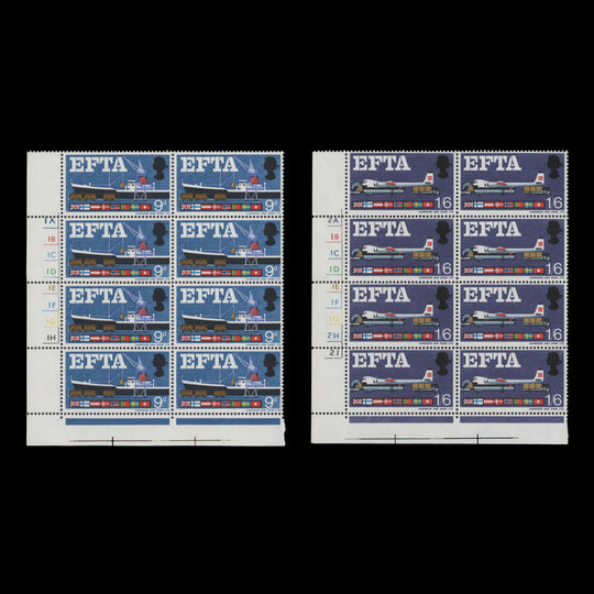 Great Britain 1967 (MLH) EFTA ordinary cylinder blocks