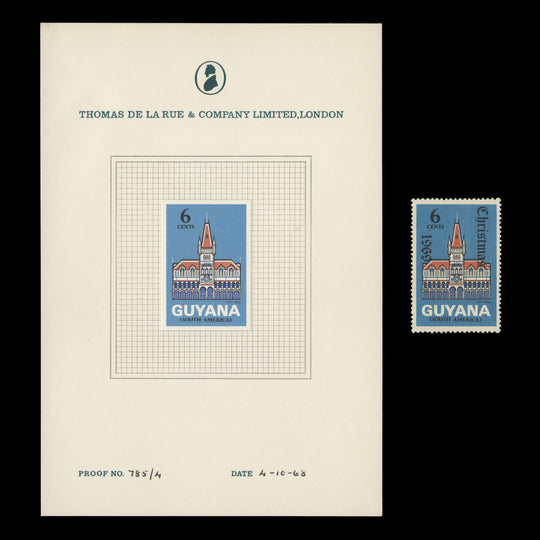 Guyana 1969 City Hall imperforate proof single