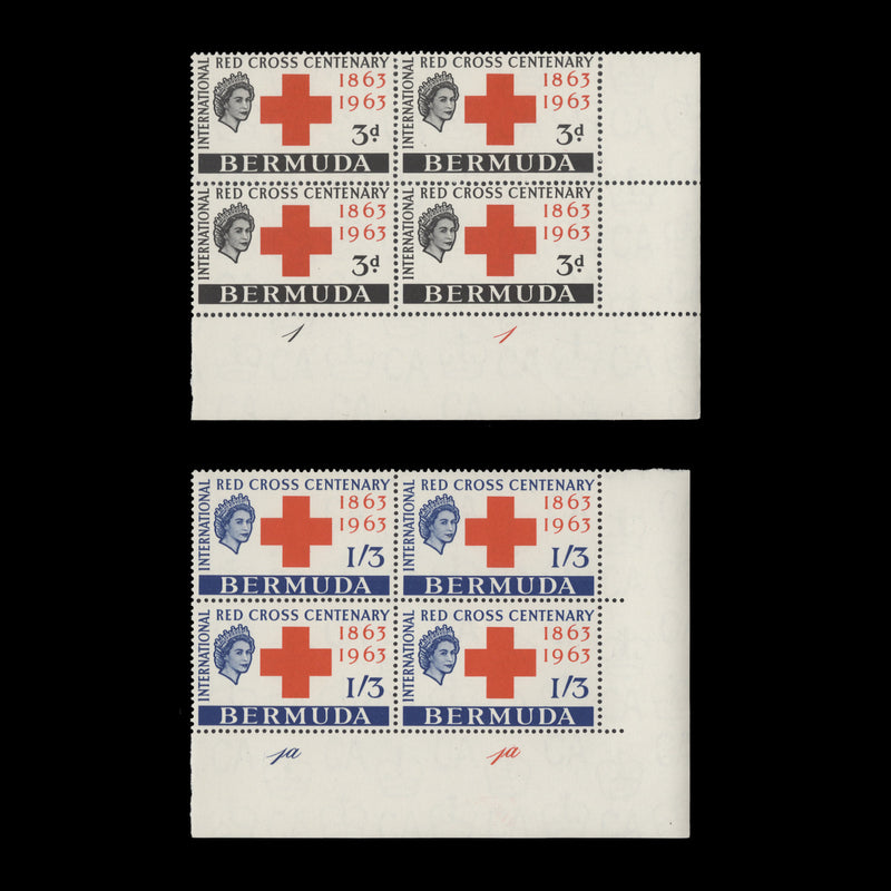 Bermuda 1963 (MNH) Red Cross Centenary plate blocks