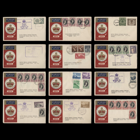 Omnibus 1953 (FDC) Coronation Qantas Airways cover collection