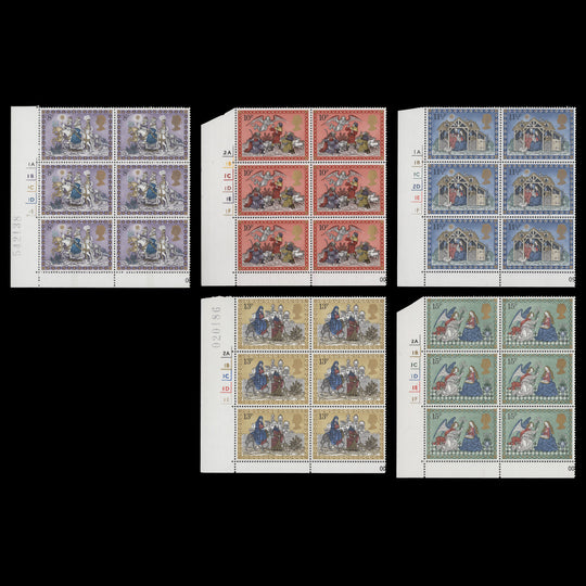 Great Britain 1979 (MLH) Christmas cylinder no-dot blocks