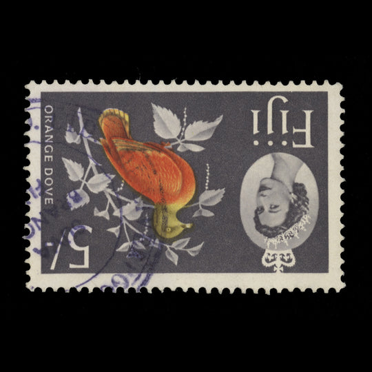 Fiji 1962 (Variety) 5s Orange Dove with inverted watermark