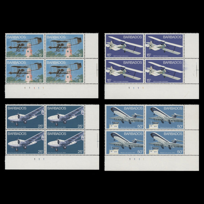 Barbados 1973 (MNH) Aviation plate blocks