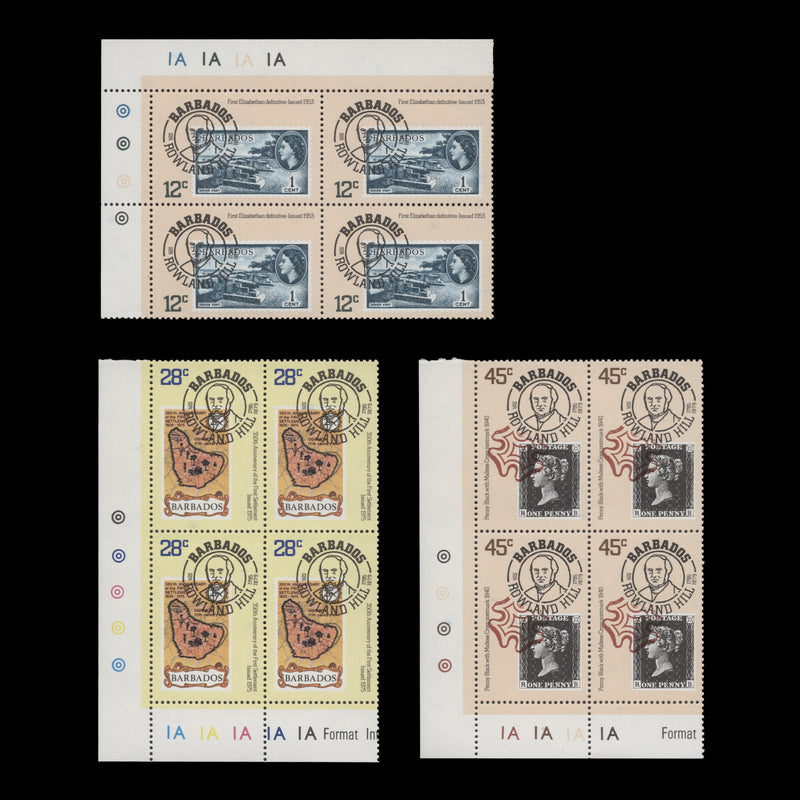 Barbados 1979 (MNH) Rowland Hill Death Centenary plate blocks