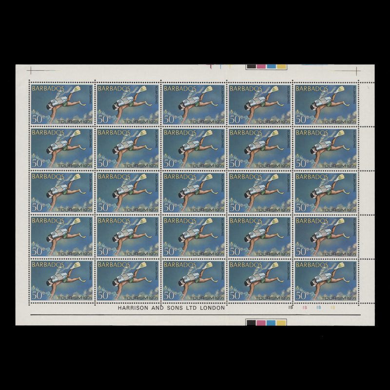 Barbados 1971 (MNH) Tourism panes of 25 stamps