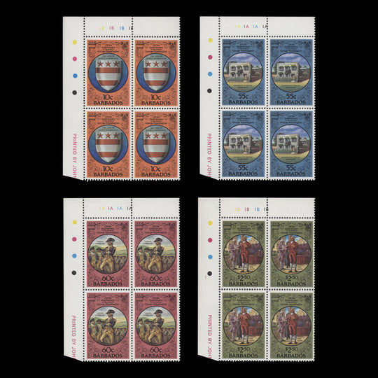 Barbados 1982 (MNH) George Washington Birth Anniversary plate blocks