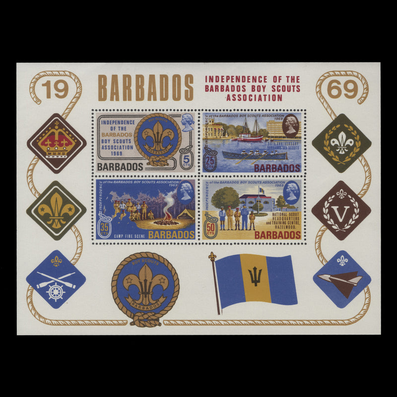 Barbados 1969 (MNH) Scouts Association Independence miniature sheet