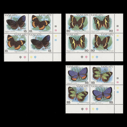 Vanuatu 1983 (MNH) Butterflies plate blocks